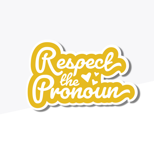 Retro Respect the Pronoun Vinyl Sticker