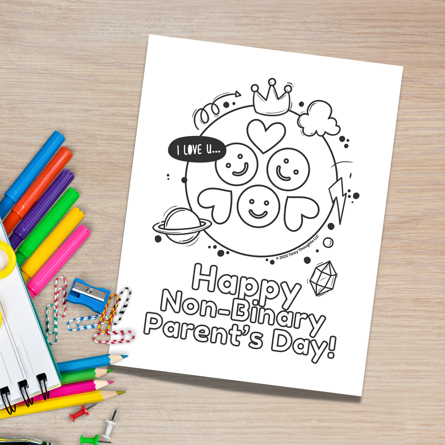 Non-binary Parent's Day FREE Coloring Page